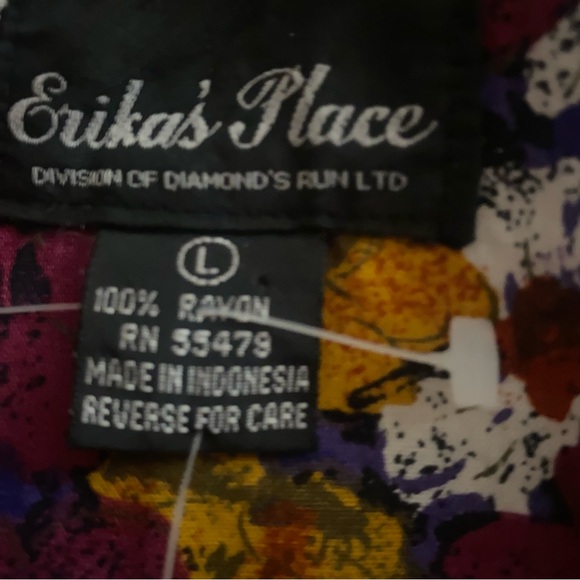 Vintage Erica’s Place Floral Rayon 3 Piece Appearance Dress Size L - Picture 9 of 9